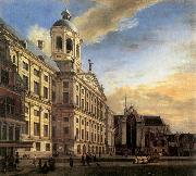 HEYDEN, Jan van der Amsterdam, Dam Square with the Town Hall and the Nieuwe Kerk oil painting